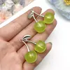 6 Resina Fruta Tridimensional Colgante Cereza Grande Hecho a Mano DIY Llavero Bolsa Collar Accesorios de Joyería para Mujer