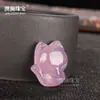 Pendente de Raposa Pequena de Ágata Brasileira Atacado Cor Original Não Queimado Rosa Gelo Chalcedony Roxa Pendente de Raposa