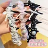 Faixa de Cabelo de Verão para Meninas com Bolhas de Organza e Pérolas Onduladas Acabamento de Dente High-end Bucker Head Faixa de Cabelo com Temperamento para Cabelos Curtos