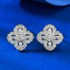 Mu Jing Joyería Caperucita Roja Venta Caliente Plata S925 Cruz Vajra Mortero Flor de Cuatro Hojas Pendientes Nuevo Estilo Chino Moda Nacional