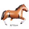 Globo de Caballo Tema Fiesta de Carreras de Caballos Sombrero de Vaquero Occidental Botas Decoración Globo de Película de Aluminio Forma de U Forma de Herradura