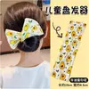 Modelador de Coque Infantil Estampado, Ferramenta Mágica para Fixar Coque, Presilha Mágica Tipo Laço Twist para Pessoas Preguiçosas, Acessório de Cabelo Flor para Coque, Grampo de Cabelo