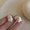Hermosos pendientes de perlas de plata cepillada para mujer, diseño pequeño, pendientes de alta calidad, retro, elegantes, combinables con todo.