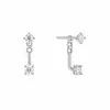 Pendientes de doble uso estilo francés con pedrería para mujer, Accesorios para orejas de alta gama de plata de ley, Nuevos pendientes de botón populares 2026 versátiles y elegantes