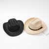 Sombrero de vaquero occidental para hombre, plegable, de paja, grande, para playa y verano, venta al por mayor