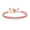 Pulsera ajustable de diamantes completos Popular en Europa y Estados Unidos Zircón redondo de 4 mm Fila única de cristal Joyería de piedra natal transfronteriza para mujer Venta al por mayor