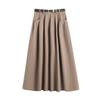 Falda de traje de longitud media plisada con dobladillo grande y cintura alta adelgazante para mujer de otoño 2023, disponible en stock.