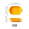 Bandeja para hornear estilo nórdico personalizada, cazuela, plato cerámico de doble asa, bandeja para hornear para horno y microondas, bandeja rectangular para hornear
