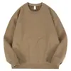 Nuevo Jersey de Color Sólido con Cuello Redondo de Manga Larga Casual para Primavera y Otoño, El Más Fácil de Combinar, Sudadera sin Capucha, Top Interior Casual Holgado