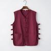 Chaleco de Lino de Seda de Hielo Delgado Estilo Japonés Vintage de Verano para Hombre Sin Mangas Casual Múltiples Bolsillos Chaleco Chaqueta de Algodón y Lino