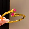 Pulsera Abierta de Zircón Vintage Forma de Gota de Agua, Pulsera Estilo Palacio Retro, Joyería de Lujo Ligero de Gama Alta al por Mayor