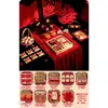 Decoração e ornamentos para mesa de chá de casamento, arranjo de mesa para decorar a sala de estar, quarto de noiva de alto padrão, conjunto de cerimônia de chá de noivado estilo chinês novo