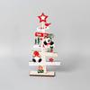Novas Decorações de Natal Mini Árvore de Natal Pequena de Madeira para Mesa Enfeites de Árvore de Natal de Madeira Enfeites de Placa com Alfabeto Inglês de Madeira
