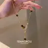 Colar com Franja de Contas Olho de Tigre Retro Maillard Estrela e Lua Feminino Design de Nicho Acessórios de Corrente para Clavícula Versáteis para o Dia a Dia
