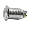 Interruptor de Botón Metálico con Pie de Tornillo de 16 mm, Cabeza Plana, Anillo Estándar de Encendido con Luz, Autorestablecimiento, Interruptor de Llave Impermeable