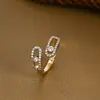 Anillo Abierto de Dos Tonos Electroplateado de Moda Estilo Coreano y Japonés para Mujer, Lujo Ligero, Gama Alta, Anillo Único y Elegante