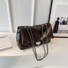 Bolso de mujer transfronterizo de gran capacidad 2026 nuevo bolso cruzado casual con cadena al hombro, bolso tipo almohada de moda texturizado para el día a día