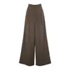 Nuevos pantalones de pierna ancha estilo traje de otoño, sofisticados y versátiles, adelgazantes y favorecedores, pantalones casuales de pierna recta en color Maillard