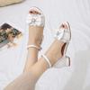 Sandalias nuevas para niñas, zapatos de princesa con tacón alto y lazo, zapatos para niñas universitarias, sandalias de verano con punta abierta y hebilla para niñas.
