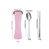 Amazon Vajilla Portátil Acero Inoxidable Cuchara Tenedor Cuchara Tenedor para Estudiantes Palillos Cuchillo para Viaje Camping Tenedor Cuchara Juego