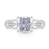 Anillo de Cubo de Azúcar Cortado Flor de Hielo de Piedra Preciosa Colorida Más Vendido en Tiktok, Diamante de Alto Carbono Súper Brillante, Anillo Chapado en Oro Real, Dropshipping de Transmisión en Vivo