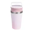 Taza de café simple y portátil en colores macarrón, taza aislada de acero inoxidable, compacta y conveniente, adecuada como regalo