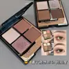 CACE Sombra de Ojos Cuatro Colores Negro Dorado Color Tierra Perlado Diaria Cuatro Colores Tendencia Maquillaje Urbano para Mujer Portátil Marrón Color Oscuro