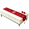 Caminho de mesa de casamento com caracteres vermelhos "feliz", toalha de mesa estilo chinês para mesa de chá, decoração de sala de estar, arranjo de quarto de casamento, toalha de mesa de noivado, casamento
