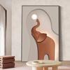 Pintura de pared de fondo de sofá de sala de estar moderna, pintura de piso, mural de pasillo de entrada de elefante naranja, pintura decorativa, pintura colgante