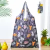 Fabricante em estoque pequena bolsa de compras dobrável supermercado compras proteção ambiental portátil bolsa para celular conveniente impressão bolsa de poliéster
