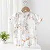 Traje de Monje de Gasa de Verano para Bebé, Mono de una Pieza para Bebé, Delgado, de Manga Corta, Ropa Transpirable de Verano para Hombres y Mujeres