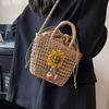 Bolso de Playa Tejido a Mano 2025 Nuevo de Moda Bolso Cruzado para Mujer Ins Viaje Bolso de Paja Nuevo Producto de Moda para Mujer