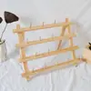 Estante de almacenamiento de madera, estante plegable para carretes, hilo de coser, bobina de cera, estante de almacenamiento de hilo, estante de madera para pelucas