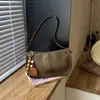 Bolso de Terciopelo Flocado para Mujer 2026 Nuevo de Moda Otoño Retro Nicho Estampado de Leopardo Bolso de Hombro Individual Debajo del Brazo Bolso Cruzado para Viaje