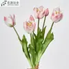 2 flores, 1 botão, flores de tulipa artificiais com toque macio, buquê de noiva para casamento, flores de tulipa artificiais para vendas transfronteiriças