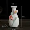 Jarrón pequeño hidropónico minimalista de cerámica tallado a mano, adorno decorativo floral mini fresco creativo para sala de estar, adecuado para flores secas