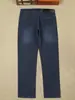 Jeans de alta gama para hombre para primavera y verano, corte slim recto, azul oscuro, pantalones de mezclilla elásticos para negocios casuales