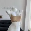 Sujetador invisible de corte bajo con tirantes finos, diseño de media copa para bustos pequeños, sin copa vacía, estilo fino de verano, sujetador de espalda beauty sin costuras