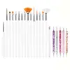 Set de 21 Pinceles para Uñas Transfronterizo con Mangos de Plástico para Pintura de Uñas, Tallado, Fototerapia, Sombreado, Punteado y Dibujo de Líneas