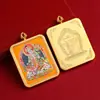 Thangka do Tibete com Detalhes em Ouro, Thangka Rústico Semimanual, Oito Divindades Protetoras, Buda do Zodíaco, Pingente de Caixa Thangka do Buda do Nascimento