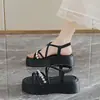 Sandalias Exquisitas de Pedrería de Gama Alta con Suela Gruesa para Mujer, Nuevos Zapatos de Playa Romanos Versátiles con Banda Elástica Verano 2026