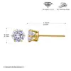 Fornecimento Exclusivo Transfronteiriço de Brincos de Prata Esterlina S925, Clássico com Cravação de Zircônia de Seis Garras, Brincos de Vários Tamanhos, Joias High-End da Moda Leve de Luxo
