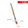 Pincel de aceite de varilla corta de madera de 14 cm, cabeza plana de nailon, bolígrafo de cable, pincel de contorno para dibujo pintado con acrílico, venta al por mayor de fábrica