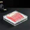 Caixa Longa Quadrada Transparente Loja de Hot Pot Prato de Floco de Neve e Gado Cozinha Criativa Japonesa Churrasco Prato de Gelo Sashimi Travessa de Frutos do Mar