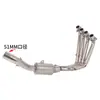 Aplicável à modificação do tubo de escape da motocicleta Qianjiang race 800 race 600RS para contrapressão para seção frontal de três vias calibre original