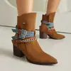Botas Chelsea Florales de Tacón Alto para Cintura Botas Martin de Punta Estilizadas para Hombre Transfronterizas Talla Grande 48 Zapatos Casuales de Piel Botas Cortas con Cadena