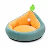 Cama para gato transfronteiriça com tapete de rattan, cama dupla face de veludo de algodão abacate para gato e cachorro, quente e macia, semi-fechada, atacado de fabricante cama para pet