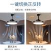 Lámpara de Ventilador Invisible para Comedor, Sala de Estar, Dormitorio, Lámpara de Ventilador de Techo, Ventilador Doméstico Inteligente de Frecuencia Variable con Viento Fuerte con Lámpara de Araña Integrada