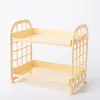 Estante de almacenamiento para el hogar, dormitorio, cosméticos, escritorio, cocina, estante de almacenamiento de doble capa, organizador de escritorio para papelería de estudiante estilo japonés