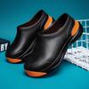 Sapatos Casuais Esportivos de Couro Impermeável Pretos Outono para Homem Sapatos Especiais Antiderrapantes de Proteção do Trabalho Calçados da Moda para Trabalho e Cozinha